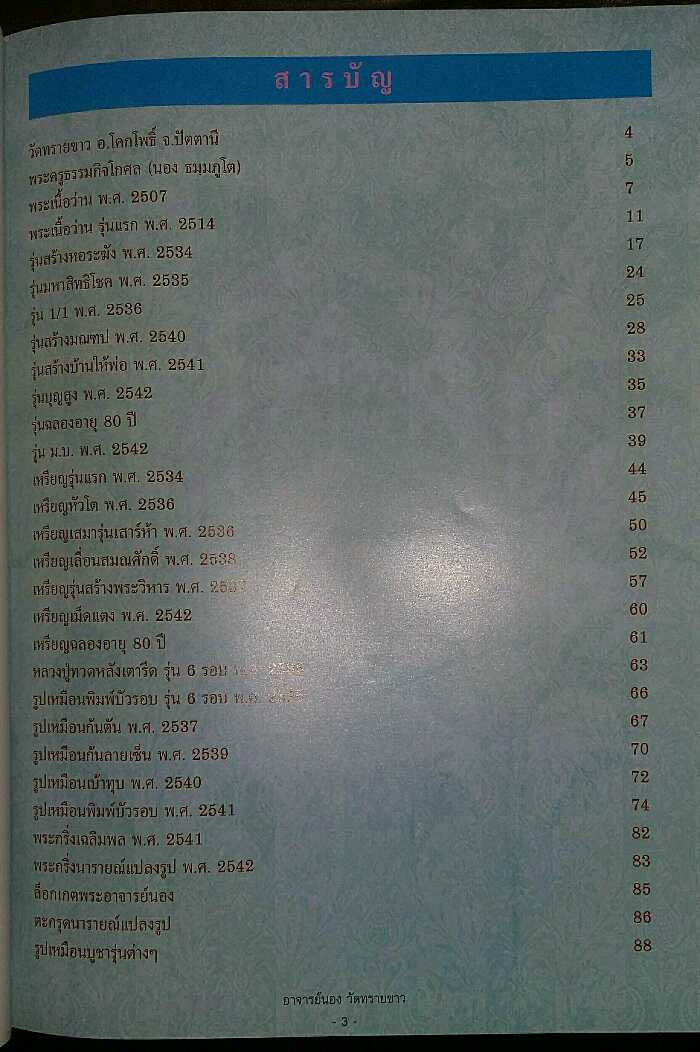 หนังสือ อาจารย์นอง วัดทรายขาว จ.ปัตตานี  ตำราการศึกษาพระเครื่อง 
