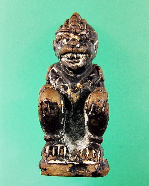 หนุมานเนื้อโลหะผสมลงรักเก่าสวยครับ