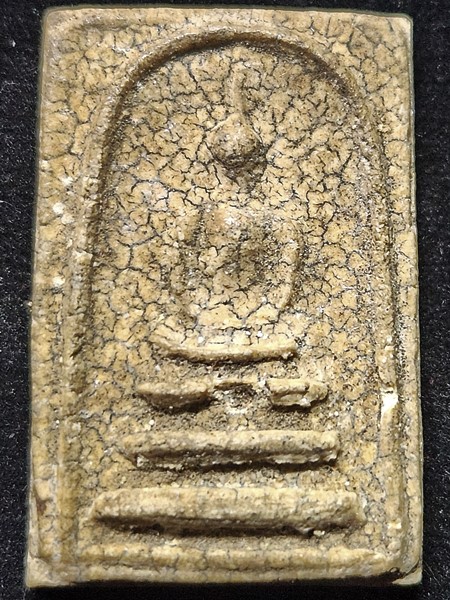 วัดไผ่โรงวัว สุพรรณบุรี พระสมเด็จ  หลวงพ่อขอม แตกลายงา หลังตัวหนังสือ เสาร์ 5 2500