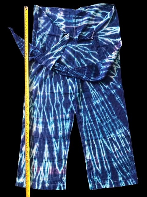 กางเกงนอน ผ้ามัดย้อม ลายสีน้ำเงิน สำหรับคนสูงไม่เกิน 165 cm ของใหม่