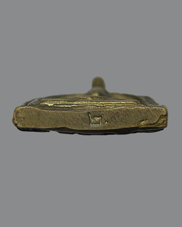 เหรียญหล่อ จอบ ๒ หลวงพ่อไปล่ วัดกำแพง กทม.ปี 2534 เนื้อทองเหลือง โค็ดหางแหลม บัตรรับรอง