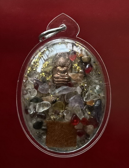 ล็อกเก็ต จัมโบ้ (ฉากสีทอง) ปางประทานพร เสาร์ 5 ปี 39 หลวงปู่สรวง เทวดาเดินดิน ด้านหลังอุดของวิเศษ