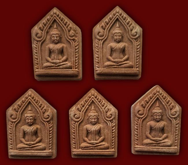 ขุนแผนรุ่นแรก พิมพ์เล็ก พิเศษฝังแร่อึมครึม หลวงพ่อวิรัช วัดดีบอน ราชบุรี ทีเดียว 5 องค์