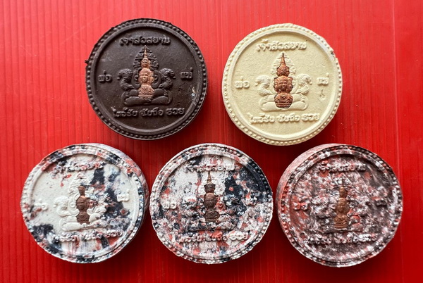 พิเศษ เคาะเดียว 5 องค์ "เจ้าสัวสยาม" จตุคามรามเทพ ด้านนหลังองค์พระฝังเศียรทองแดง