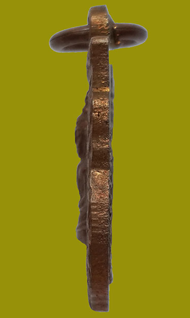 เหรียญเสมาเล็กหลวงพ่อปู่ รุ่นฉลองโรงเรียนปริยัติธรรม วัดใหญ่จอมปราสาท จ.สมุทรสาคร ปี 2518