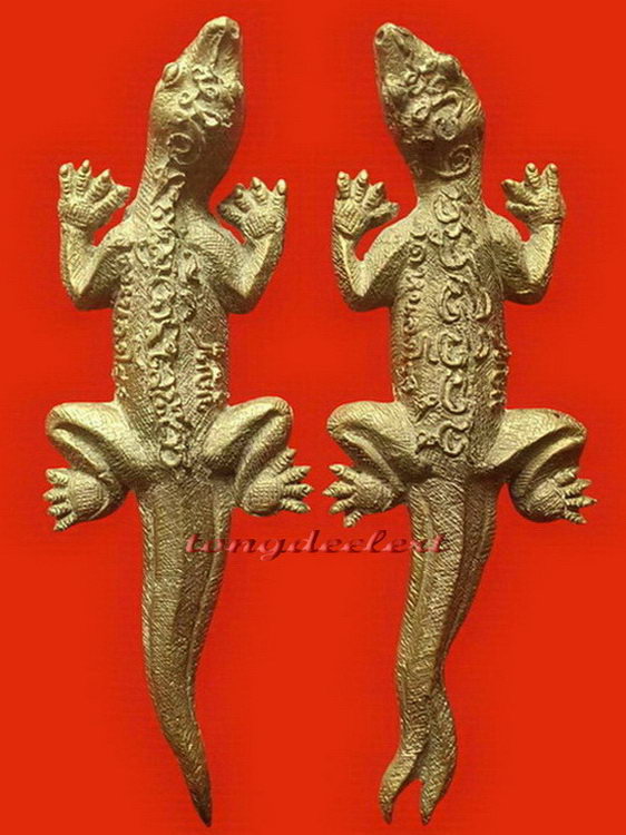 จิ้งจกคู่ตัวครูขนาดบูชา หลวงพ่อบุญชู วัดหนองโรง จ.กาญจนบุรี หายากมาก ๆ ค่ะ