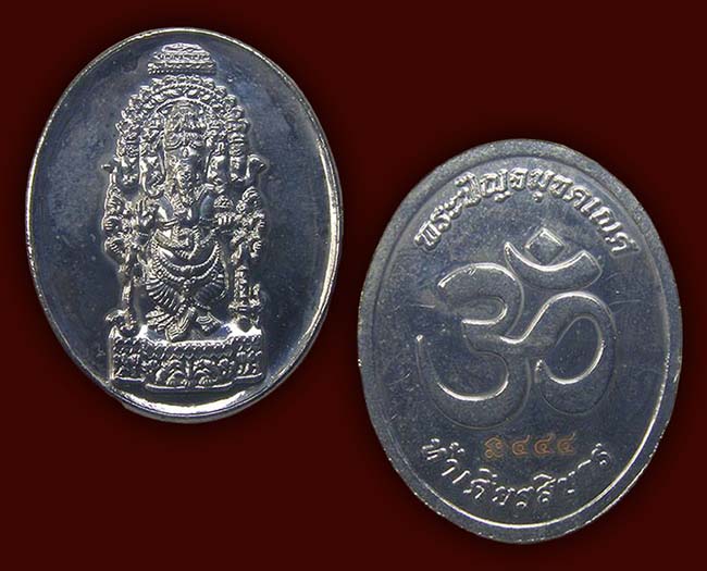 พระปัญจมุขคเณศ ห้าเศียร สิบกร มีจาร 4 อักขระ หลวงพ่อวิรัช วัดดีบอน ราชบุรี 