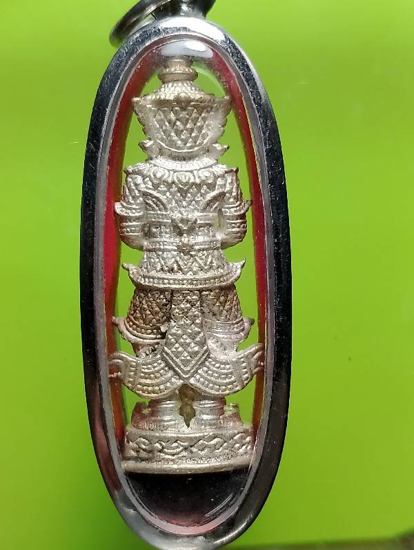 รูปหล่อท้าวเวสสุวรรณ วัดจุฬามณี เนื้อเงิน โค้ตเลเซอร์ + หมายเลข  ไม่ทราบปี 