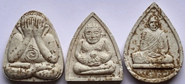 พระชุด3 องค์ เนื้อผง หลวงพ่อลัด วัดนาสร้าง ชุมพร ปี40 เคาะเดียว