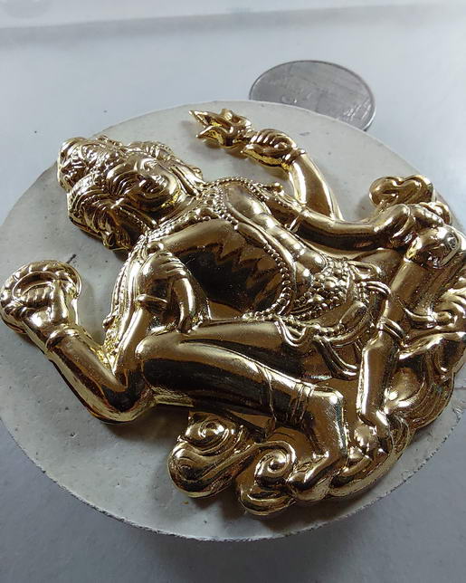 " พระตรีมูรติ "พระเสาชิงช้า" กรุงเทพมหานคร บูรณปฏิสังขรณ์เสาชิงช้า ปี 2550 เนื้อผง หน้ากากทอง หลังปั