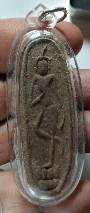 พระผงลีลา หลังยันต์ อ.อ้ม วัดศรีสุข ยโสธร สูง 6 เซนฯ  เลี่ยมพลาสติก 