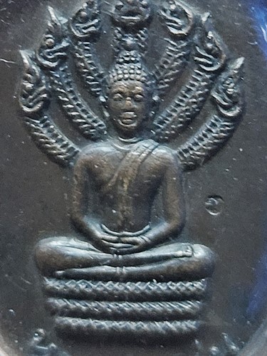 วัดเนินตามาก ชลลุรี เหรียญพระนาคปรก หลวงปู่ม่น รุ่นแรก  ปี2519
