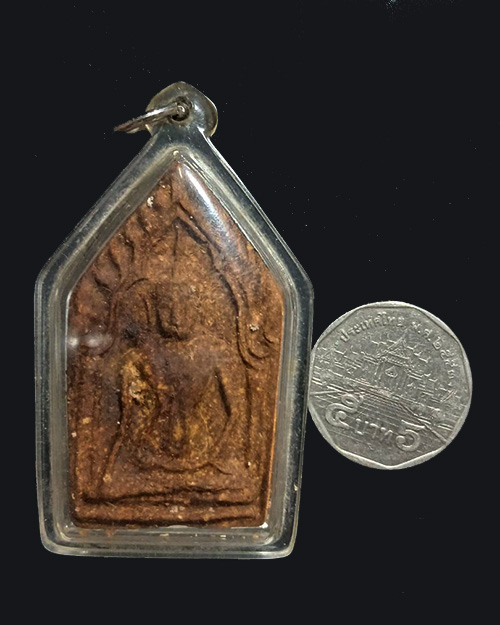 พระขุนแผน หลังตะกรุดคู่ฝังมวลสาร ไม่ทราบเกจิ