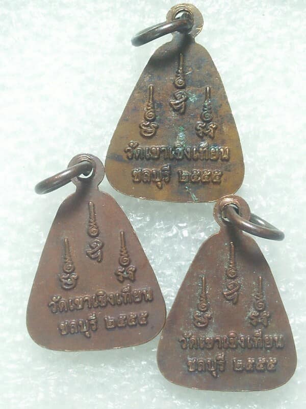 เหรียญจอบ หลวงปู่เกลื้ยง วัดเนินสุทธาวาส ออกวัดเขาเชิงเทียน 3 เหรียญ 