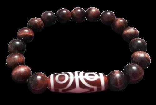 สร้อยประคำข้อมือหินทิเบต4ตา +หินไทเกอร์อายสีแดง