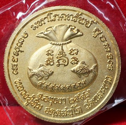 เหรียญมหาโภคทรัพย์ กะไหล่ทอง หลวงปู่ทิม วัดพระขาว