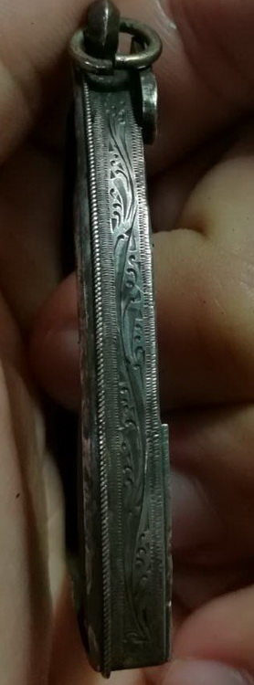กรอบเงินใส่พระทรงขุนแผนหน้าจอฐาน2.7เซนสูง4.3เซน