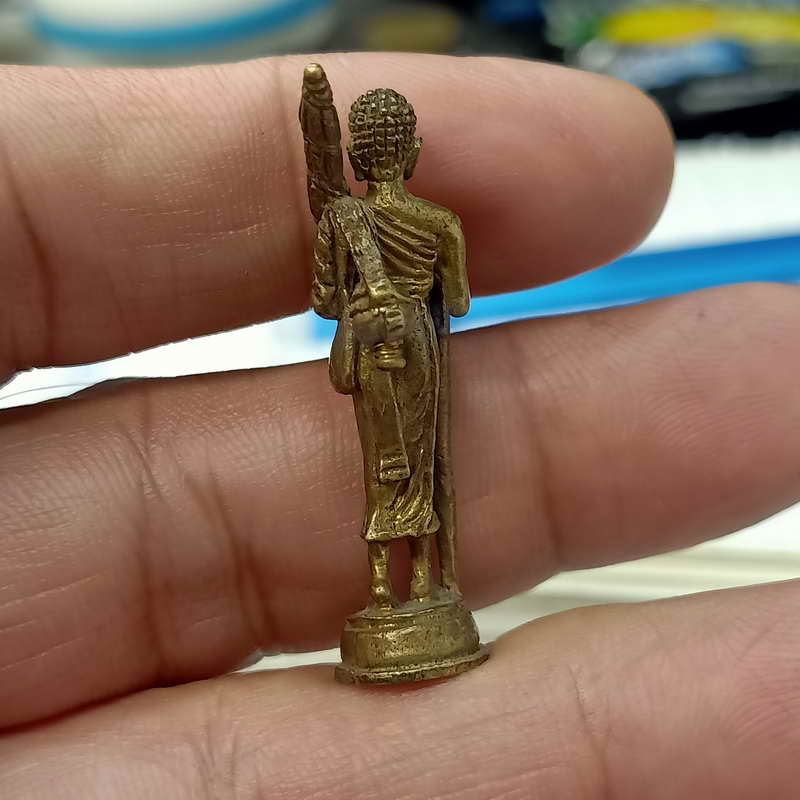 A18-รูปหล่อลอยองค์พระสิวลี เนื้อทองเหลือง ฐานตะไบ ไม่รู้ที่