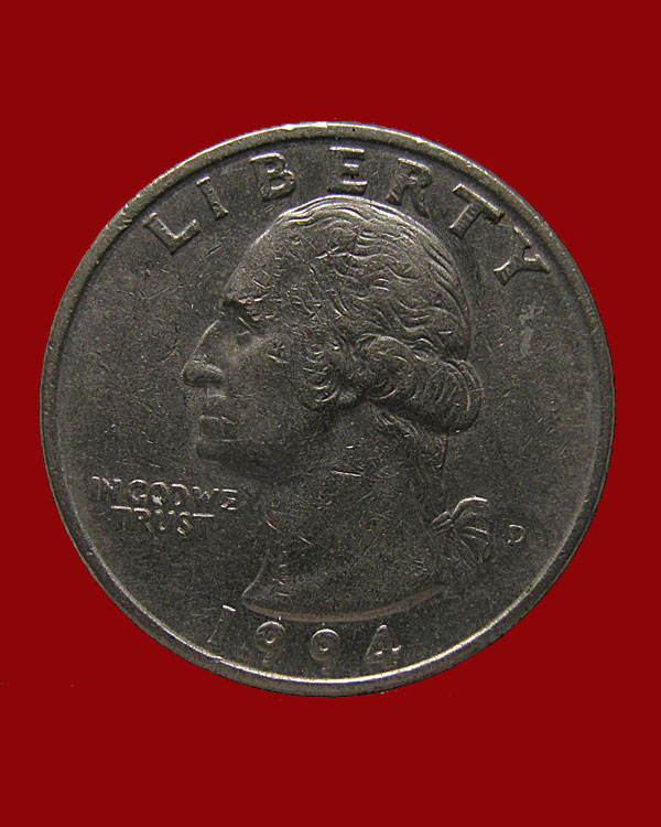 เหรียญ LIBERTY UNITED STATES OF AMERICA E PLURIBUS UNUM QUARTER DOLLAR IN GOD WE TRUST 1994 D