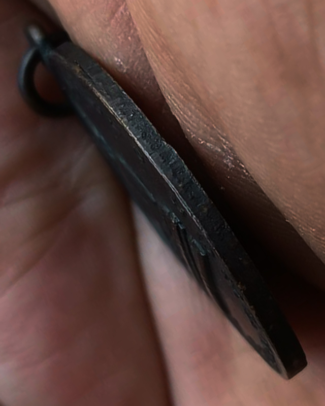 เหรียญหลวงพ่อโบสถ์น้อย วัดอัมรินทาราม กรุงเทพฯ เนื้อทองแดง รมดำ