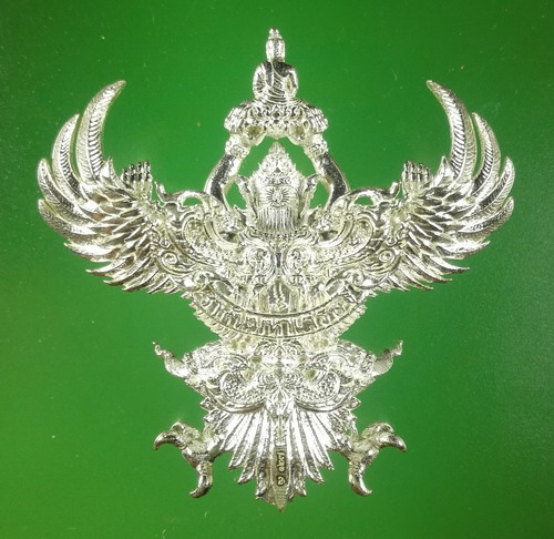 พญาครุฑ รุ่นราชันย์มหาเศรษฐี วัดครุฑธาราม พระนครศรีอยุธยา เนื้อเงินตัดบิล A  พิมพ์ใหญ่ ปี2562