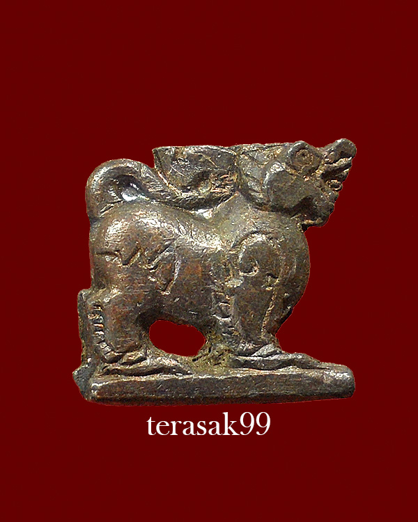 สิงห์ หลวงพ่อพูล วัดไผ่ล้อม นครปฐม เนื้อตะกั่วชุบทองแดง ราคาเบาๆ(4)