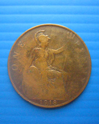 เหรียญพระเจ้าจอร์จที่ 5 ราคา 1 เพ็นนี ปี ค.ศ.1918