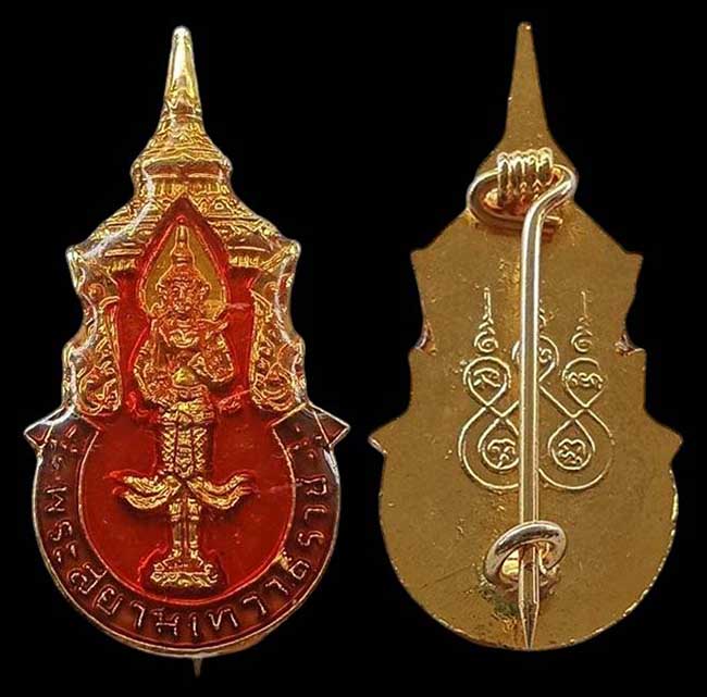 เข็มกลัดพระสยามเทวาธิราชลงยาโบราณ ไม่ทราบที่ เคาะเดียว