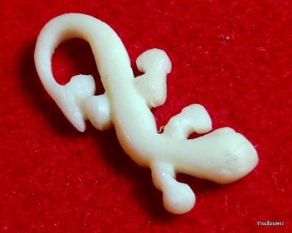 จิ้งจกสาริกา (เคาะเดียวแดง) เนื้องาแกะหลวงพ่อหน่าย วัดบ้านแจ้ง 