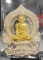 เหรียญรวยพันล้าน เนื้อเงินหน้ากากทองคำ หลวงพ่อรวย วัดตะโก ป้ายแดง ตอกโค๊ด+หมายเลข จมูกแตะนิด พร้อมกล