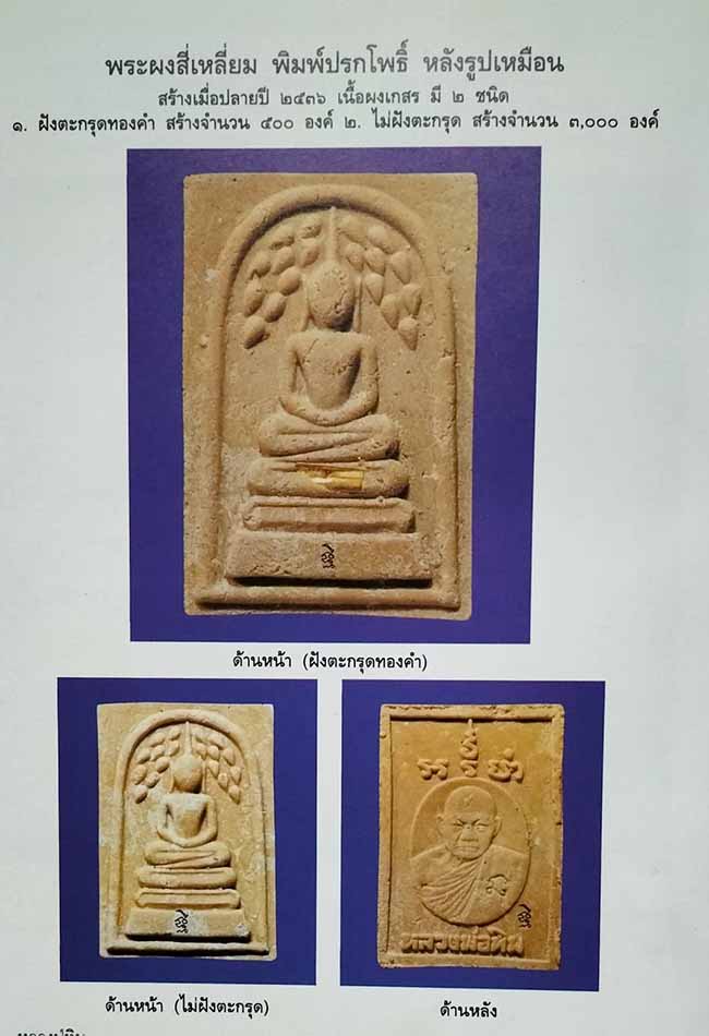 สมเด็จปรกโพธิ์หลังรูปเหมือน ตะกรุดทองคำ หลวงปู่ทิม วัดพระขาว อยุธยา
