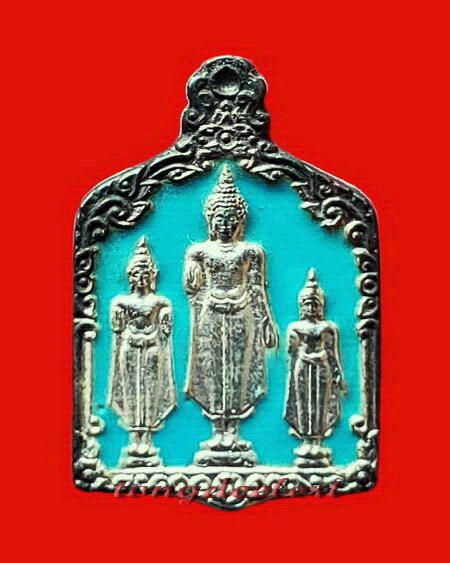 เหรียญพระร่วงฤทธิโรจน์ หลวงพ่อเล็ก วัดสันติคีรีศรีบรมธาตุ(วัดเขาดิน) จ.กาญจนบุรี เนื้อเงินลงยา หายาก