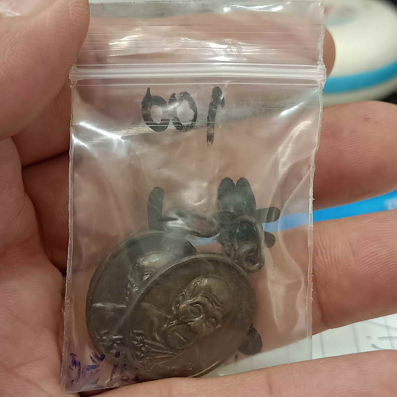 D857 เหรียญเม็ดแตง หลวงปู่คำบุ วัดกุดชมภู จ.อุบลราชธานี ปี 2553 เนื้อทองแดง 2 เหรียญ A1