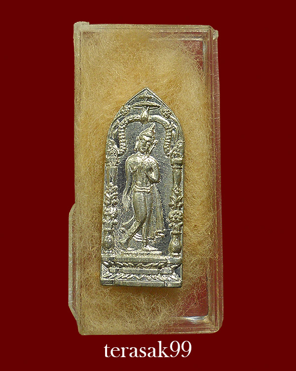 พระลีลากำแพงนิ้ว ลพ.ฑูรย์ วัดโพธิ์นิมิตร ตลาดพลู กทม. เนื้อชินเก่า กล่องเดิมจากวัด(6)