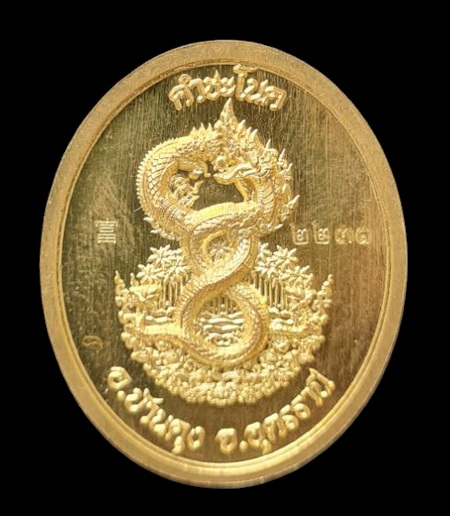 เหรียญทองทิพย์ลงยาแดง รุ่นอนันตทรัพย์ ๖๕ # ๒๒๓๑..พ่อปู่ศรีสุทโธ คำชะโนค อุดรธานี / ลป.มหาศิลา เสก