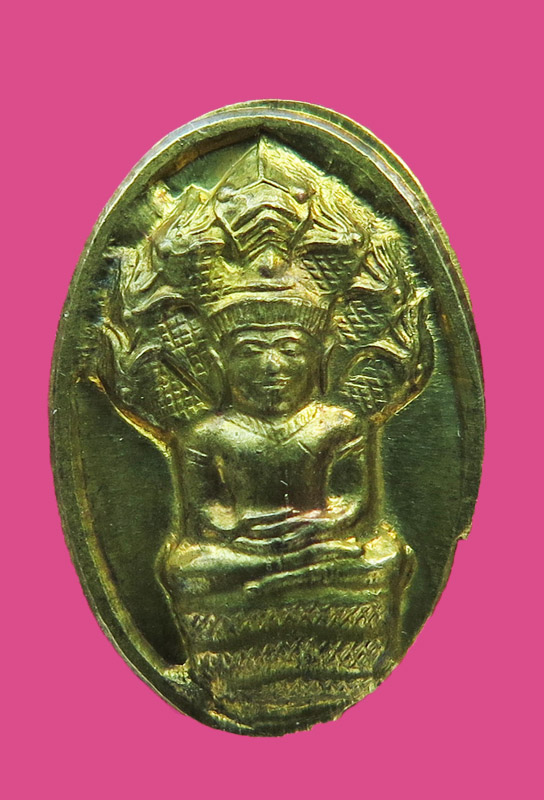 เหรียญนาคปรก ใบมะขาม(รึเปล่าครับ) หลัง โค๊ต ป