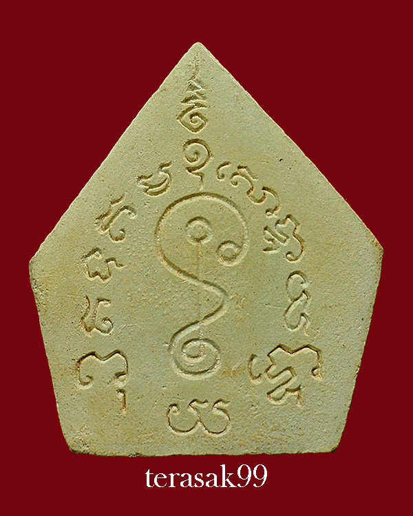 พระปิดตาห้าเหลี่ยม ซุ้มลายกนก พิมพ์จัมโบ้ เจ้าคุณวิเชียร วัดเครือวัลย์ ชลบุรี สวยๆ 