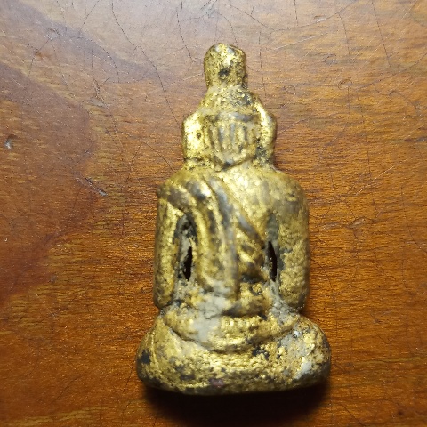 ฤาษี ผงลงรักปิดทองเก่า ใต้ฐานมีจาร