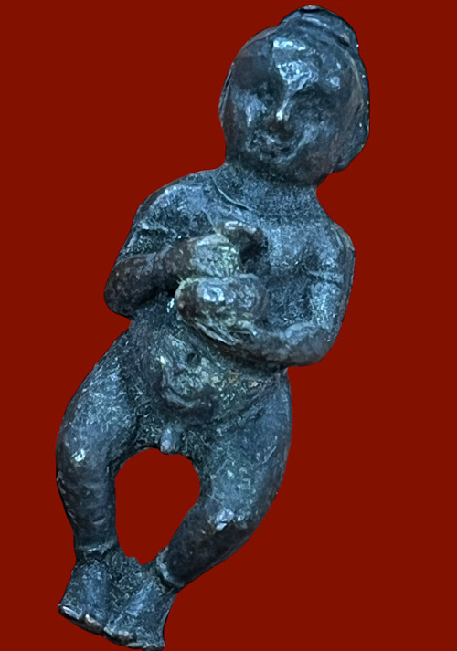 กุมารหลวงพ่อกวย วัดโฆสิตาราม จ.ชัยนาท ปี2521 เนื้อตะกั่วอาบทองแดง