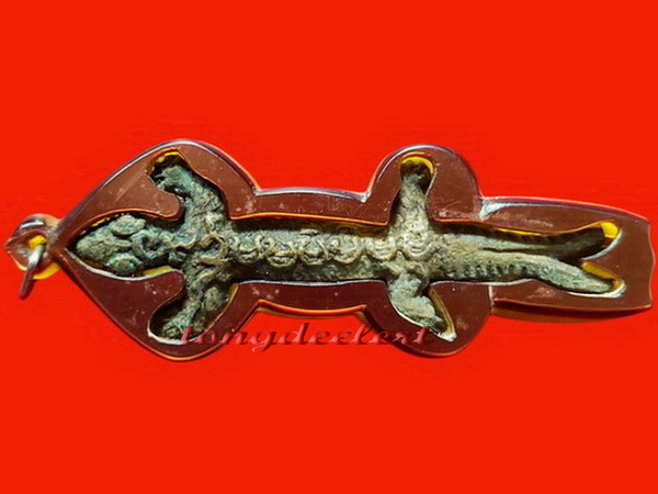 จิ้งจกคู่หล่อโบราณ โชคลาภ+มหาเสน่ห์ หลวงพ่อบุญชู วัดหนองโรง จ.กาญจนบุรี