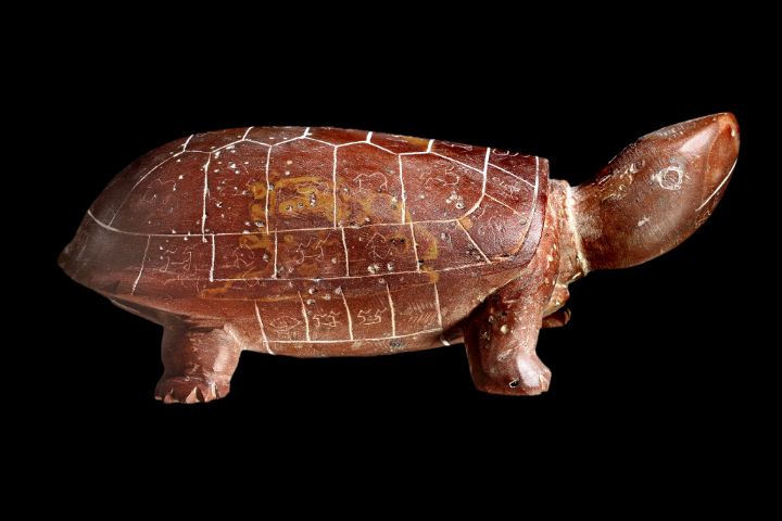 พญาเต่าเรือน หลวงพ่อสนิท วัดลำบัวลอย ขนาด7นิ้วเนื้อหินสบู่เลือด จารมือ ยุคต้นปี2507-2525