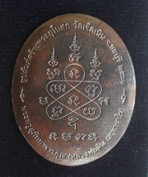 เหรียญหลังเต่า รุ่น เศรษฐีบูรพา หลวงพ่อสิน วัดละหารใหญ่ แยกชุดกรรมการ เนื้อชนวนลงยาเขียว หมายเลข ๑๐ 