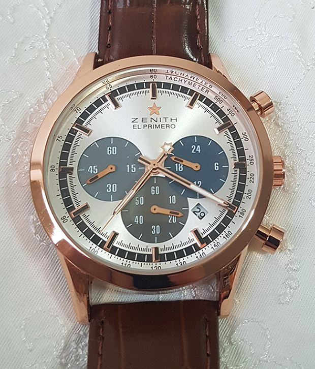 นาฬิกา Z E N I T H โครโนกราฟ EL Primero เรือน Pink Gold หน้าปัดสวยๆ Tachymeter