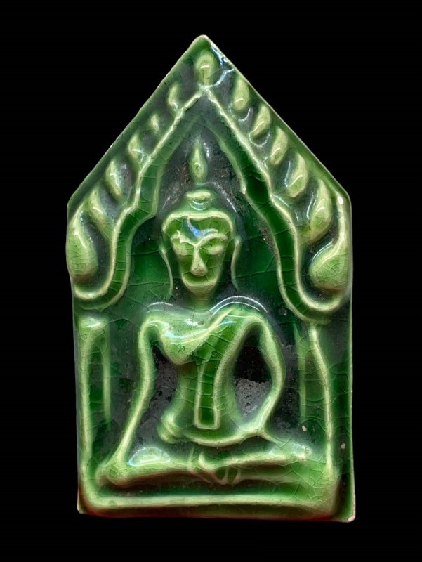 พระขุนแผนเคลือบ รุ่นแรก (สีเขียว) อาจารย์แดง วัดป้อมรามัญ ปี ๒๕๕๑