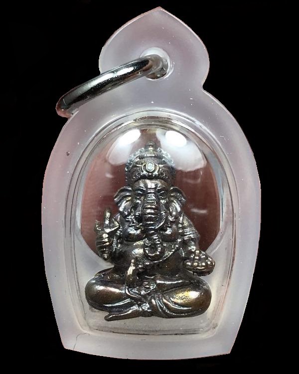 รูปหล่อพระพิฆเนศ รุ่นบันดาลทรัพย์ วัดบรมวงศ์อิศรวรารามวรวิหาร จ.อยุธยาเนื้อนวโหละก้นทองคำ เลข ๔๖