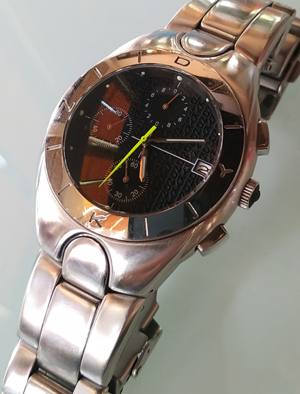 นาฬิกา DKNY CHRONOGRAPH ของแท้ เข็มสปอร์ตเขียว หน้าปัดดำ