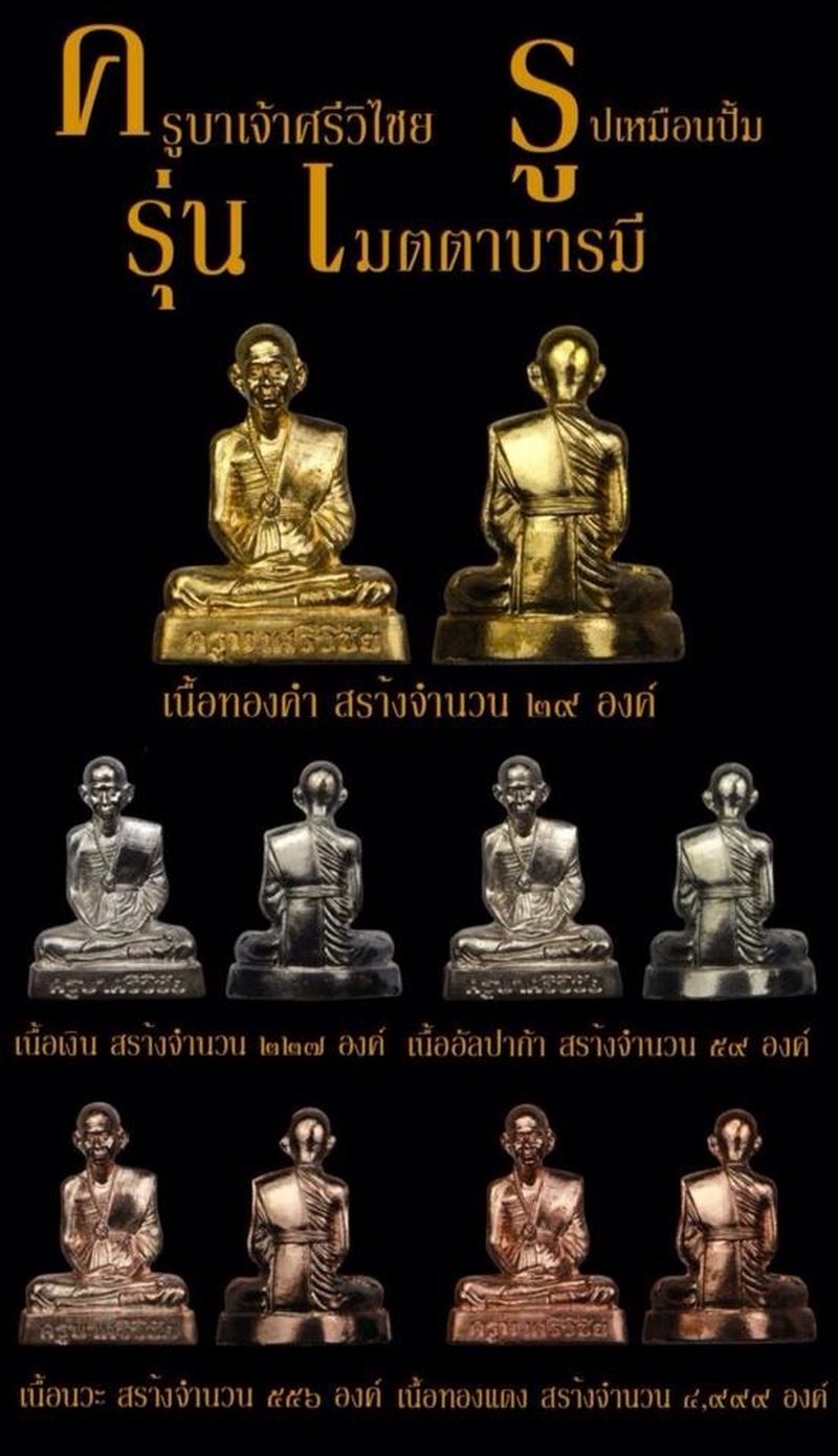 รูปปั๊มเหมือนครูบาเจ้าศรีวิชัย รุ่นเมตตาบารมี เนื้อทองแดง ที่ระลึกงานประกวดพระเครื่องเมืองเหนือ 2556