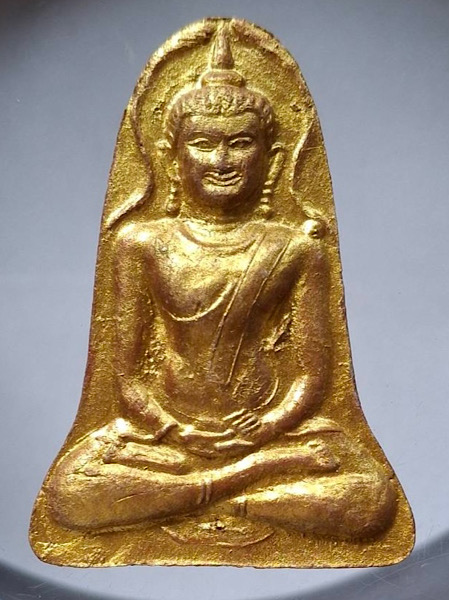 พระหมอ เนื้อดินเผาทาทอง ไม่ทราบที่