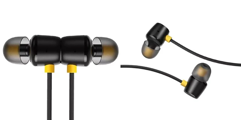 หูฟัง realme R20 ของใหม่ ดีไซน์สวย รุ่นนี้สีดำ แบบ in ear สวมใส่กระชับ ไม่หลุดง่าย พร้อมใช้เป็นสมอลท