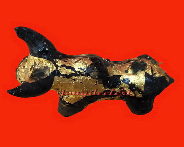 วัวธนูเนื้อครั่งพุทราหลวงพ่อพุฒ วัดกลางบางพระ ขนาดบูชา หายาก ของแท้จากวัดค่ะ